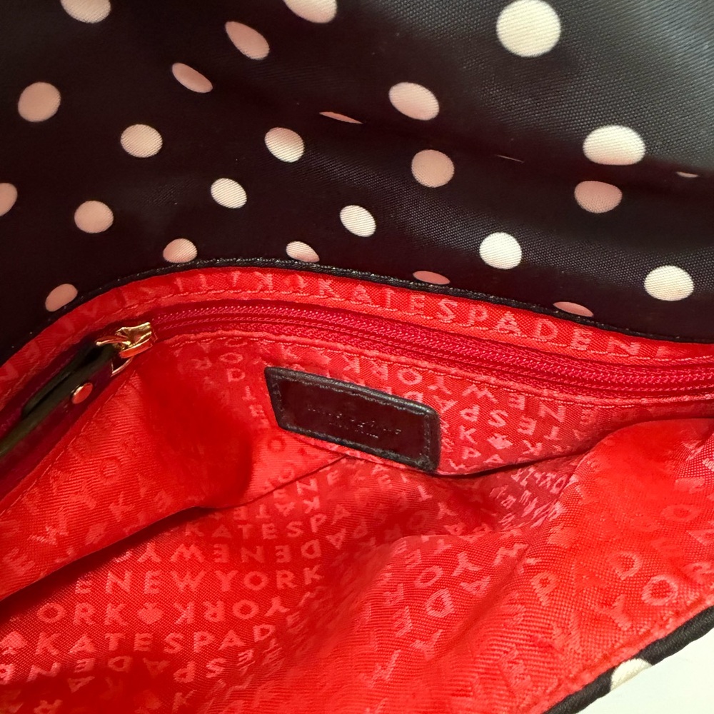 #502 Kate spade Black and White Polka Dot Crossbody Bag. Very clean inside - Picture 9 of 15